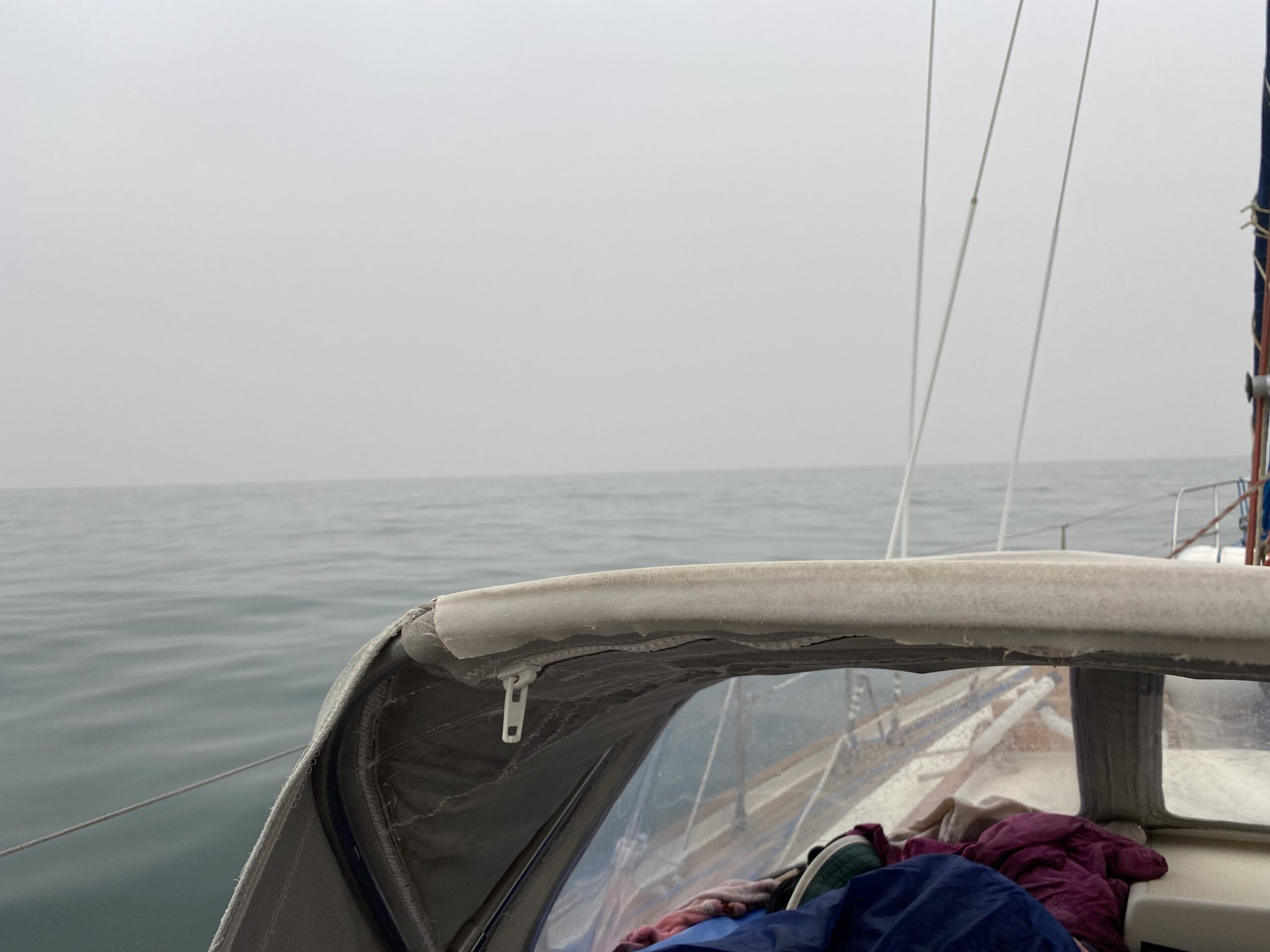 Sailing along the African coast.